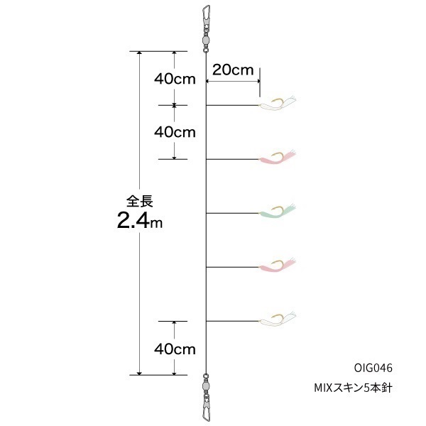 アジ・サバ・イサキが狙える船サビキ【選べるカラー/針/ハリス】 